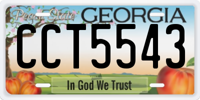 GA license plate CCT5543