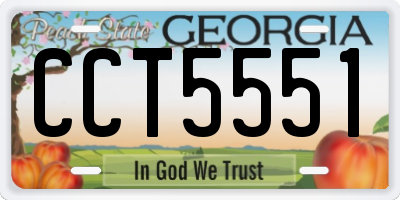 GA license plate CCT5551