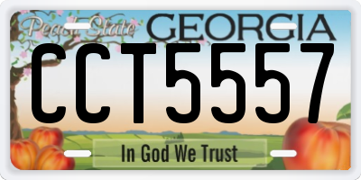 GA license plate CCT5557