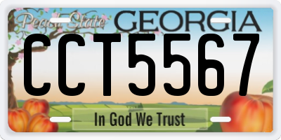 GA license plate CCT5567