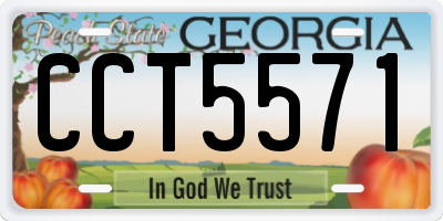 GA license plate CCT5571