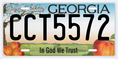 GA license plate CCT5572