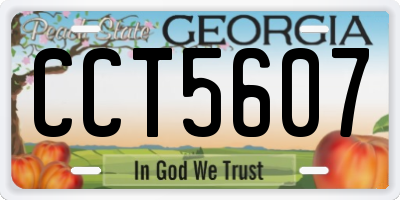 GA license plate CCT5607