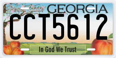 GA license plate CCT5612