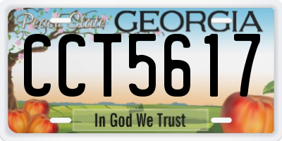 GA license plate CCT5617