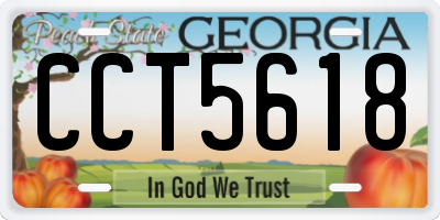 GA license plate CCT5618