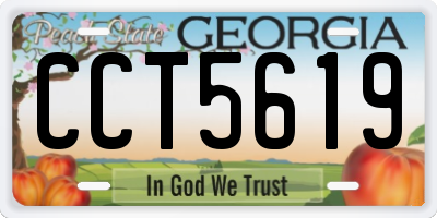 GA license plate CCT5619