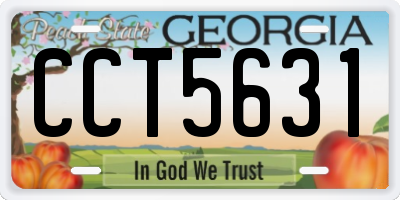 GA license plate CCT5631