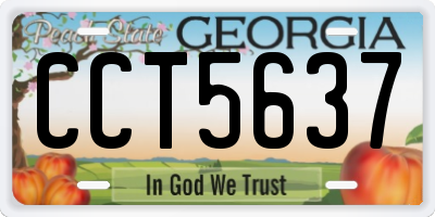 GA license plate CCT5637