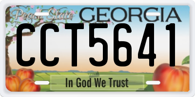 GA license plate CCT5641