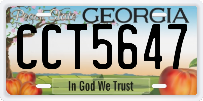 GA license plate CCT5647