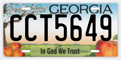 GA license plate CCT5649