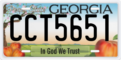 GA license plate CCT5651