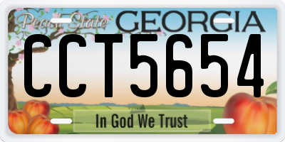 GA license plate CCT5654