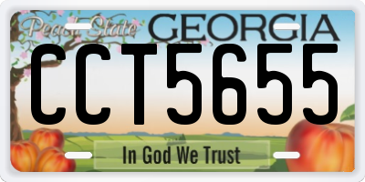 GA license plate CCT5655