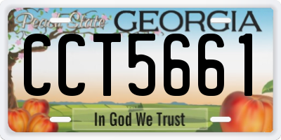GA license plate CCT5661