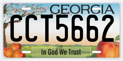 GA license plate CCT5662