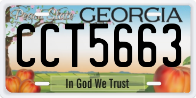 GA license plate CCT5663