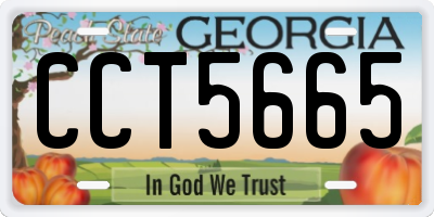 GA license plate CCT5665