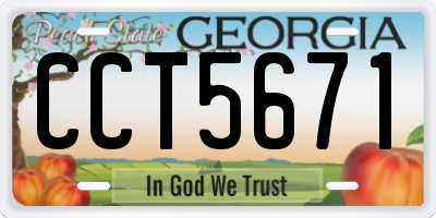 GA license plate CCT5671