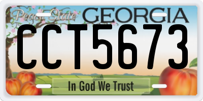 GA license plate CCT5673