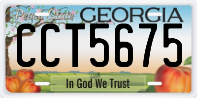 GA license plate CCT5675