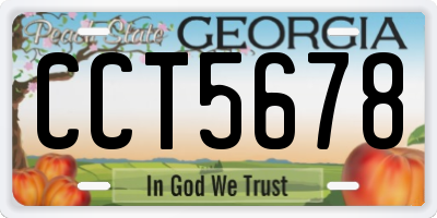 GA license plate CCT5678