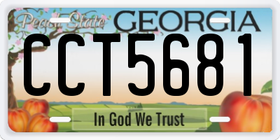 GA license plate CCT5681