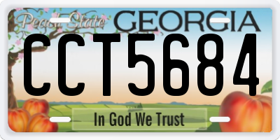 GA license plate CCT5684