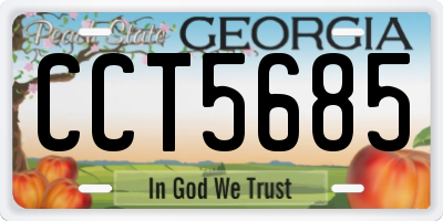 GA license plate CCT5685