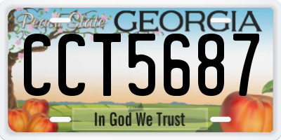 GA license plate CCT5687