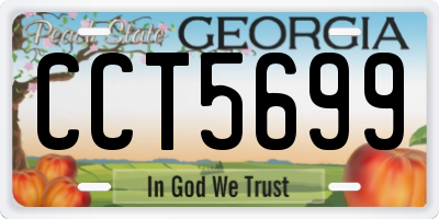 GA license plate CCT5699