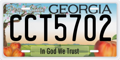 GA license plate CCT5702
