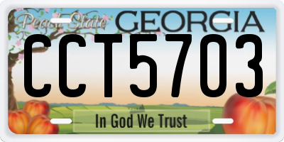 GA license plate CCT5703