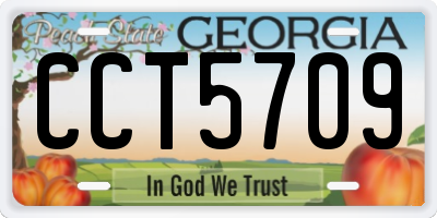 GA license plate CCT5709