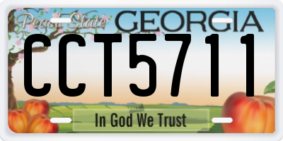GA license plate CCT5711