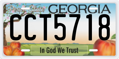 GA license plate CCT5718