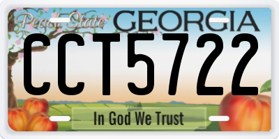 GA license plate CCT5722