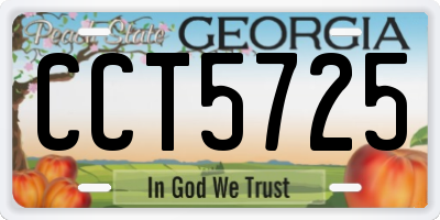 GA license plate CCT5725