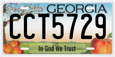 GA license plate CCT5729