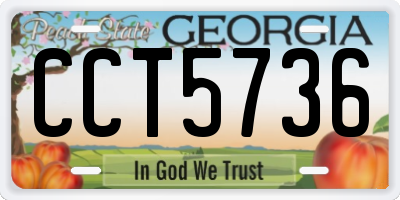 GA license plate CCT5736
