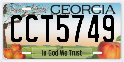 GA license plate CCT5749