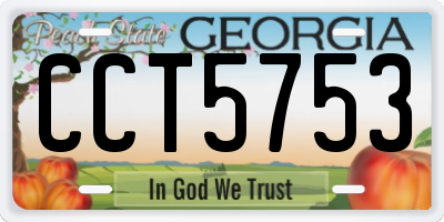 GA license plate CCT5753
