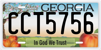 GA license plate CCT5756