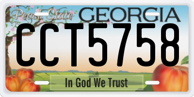 GA license plate CCT5758