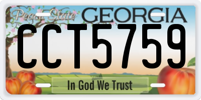 GA license plate CCT5759