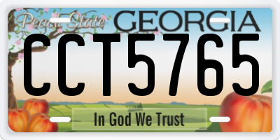 GA license plate CCT5765