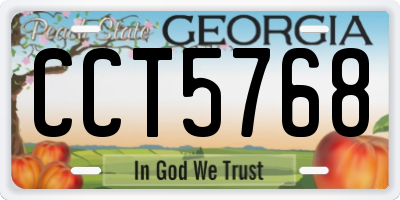 GA license plate CCT5768