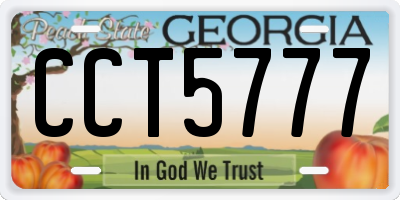 GA license plate CCT5777