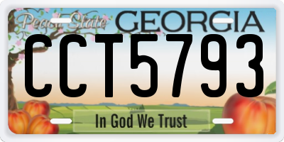 GA license plate CCT5793